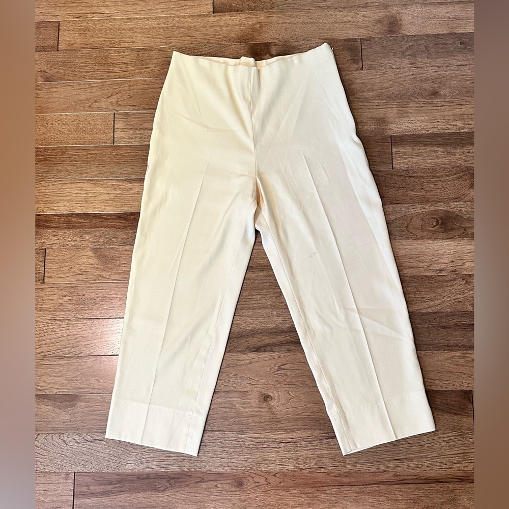 Lauren Vidal | Yellow Dress Pants Structured Classic Silhouette